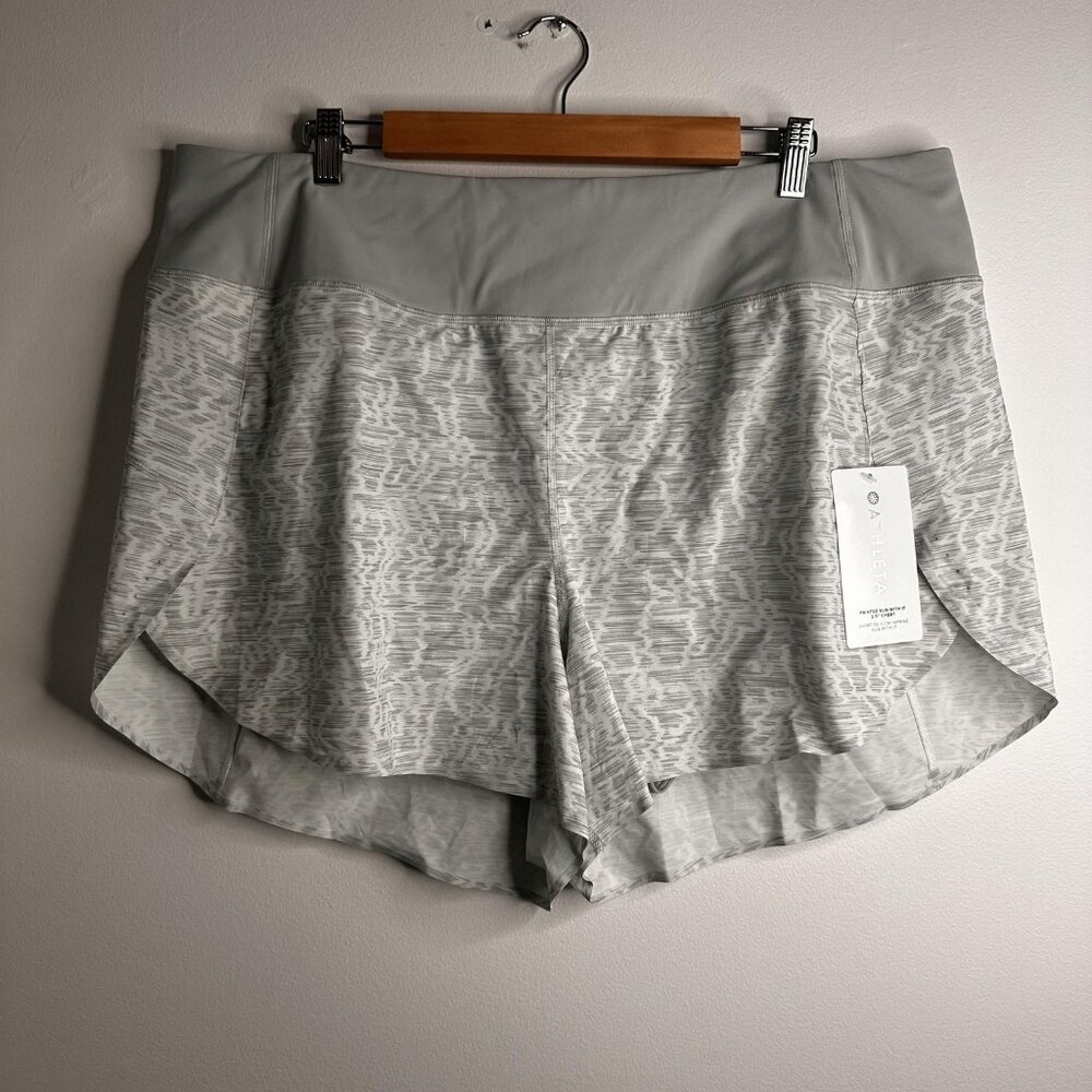 Athleta Shorts Womens 2X Gray Printed Run With It‎ 3.5 Inch Running Lightweight